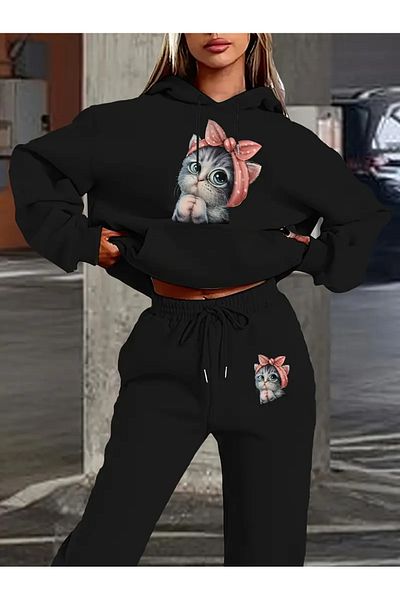 Guillermo Σετ φόρμας Gramix Γυναικεία Oversize Cat Printed