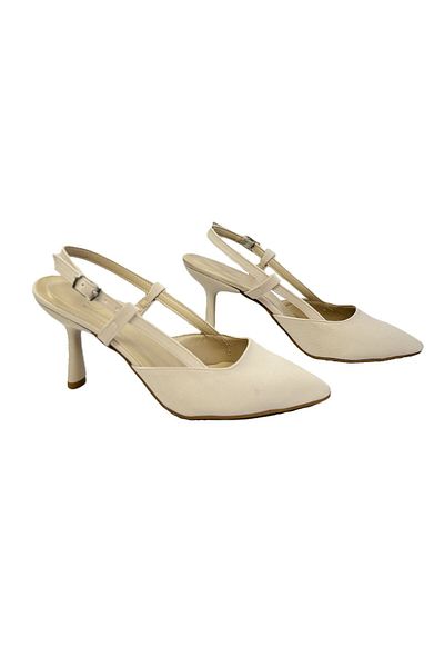 KAFKASLAR AYAKKABI Kafkaslar Kadeh Heeled Back Open Flat Satin Evening Shoes