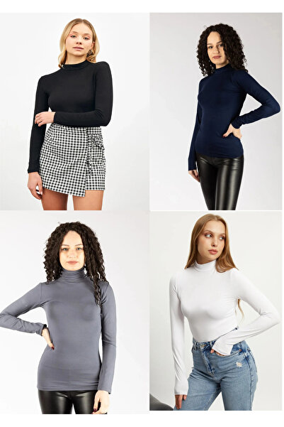 nacar çarşı Femei - Set de 4 piese din Lycra elastică, cu mâneci lungi, cu gu...
