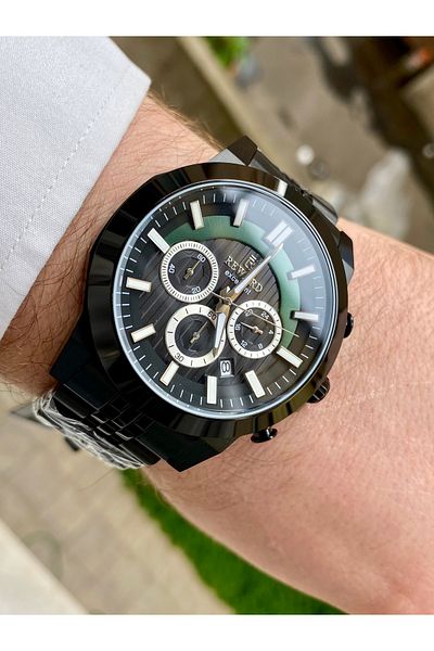 Reward Excellent Black Color Steel 5Atm Waterproof Men Wrist Watch Bracelet Gift