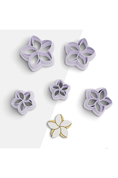brocutters قالب قطع زهرة بلوميريا بوليمر كلاي، قالب حلق، قاطع طين، 5 مقاسات، ...
