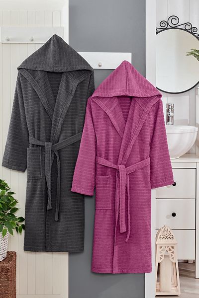 Home Σετ μπουρνούζι για ζευγάρια με κουκούλα ÇIQRIK HOME