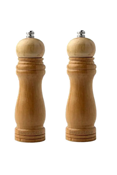 abnturk 2 Adet Set Çevirmeli Öğütücü Ahşap Tuzluk Karabiberlik Tuz Karabiber ...