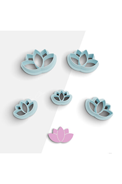 brocutters قالب قطع بوليمر كلاي على شكل زهرة اللوتس، قالب حلق، قاطع طين، 5 مقاسات، رقم: 1015