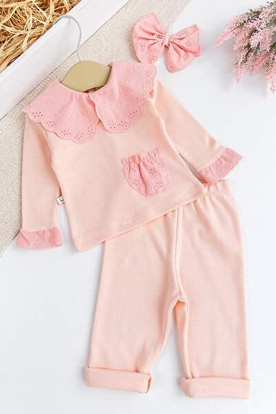 Babymod Fisto Yakalı İkili Pamuklu penye Kız bebek Takımı