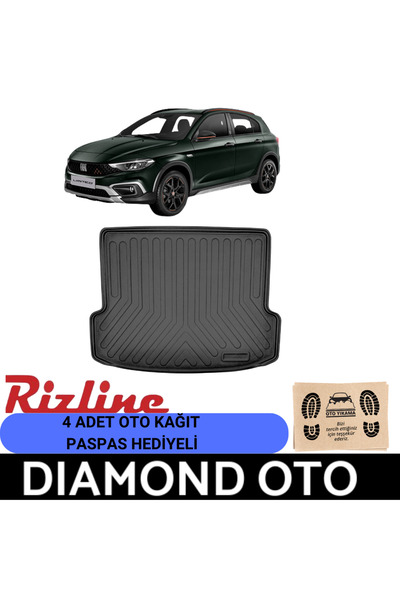 Rizline Fiat Egea Cross 3d bagaj havuzu (stepneli)  Uyumlu 2020-2021-2022-202...