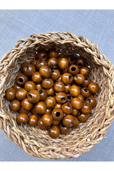 Yumuşakkeçe 100g 16mm poliranih drvenih perli – prirodni i sjajni perli za na...