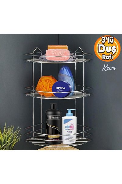 MAİN SHOP 3 Επίπεδα Οικονομικό Ράφι Μπάνιου, Ανοξείδωτη ή Βιδωτή Επιλογή Συναρμολόγησης Συμπληρωματικό-03