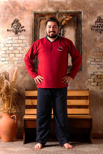 lacelove Large Size Seasonal Men's Cotton Pajamas Set - 2 Thread, Wide Range
