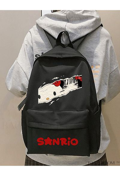 Aesthia Hello Kitty Sanrio Eyes Printed Red Anime Backpack - για το σχολείο, το σχολείο, το μάθημα - Μινγκαλόντο