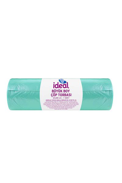 İdeal Green Large Size Trash Bags - 7 Pieces 65X80 cm X 5 Pieces