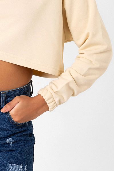 Tshirthane Beige Women's Crop Hoodie - Dark Matter the Android Barcode