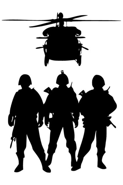 Generic Brand Soldiers and Helicopter Sticker Wall Decor Sticker 40 x 56 cm