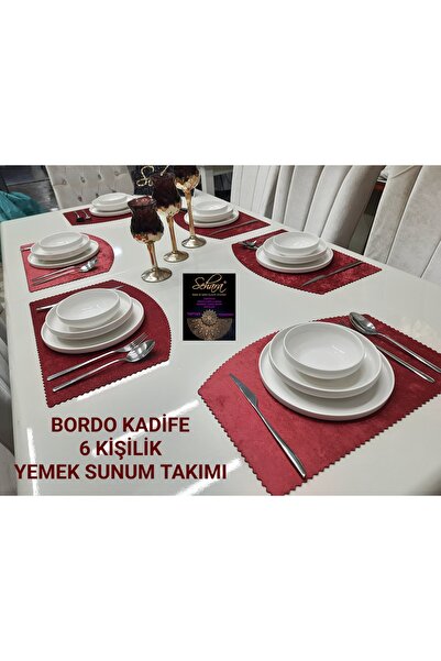 SEHARA 43x29см 6 штук оксамитовий американський сервіз (SUPLA, TABAKALTLIĞI)/...