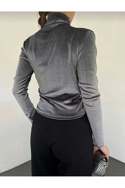 Sashaa Collection Gathered Velvet Fabric blouse