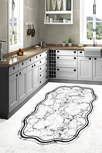 Thalia Home Kaymaz Tabanlı Yıkanabilir Baskılı Lazer Kesim Yolluk Halı Korido...