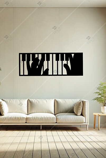 Emach Dizayn Piyano Çalan Figürlü Dekoratif Hediye Piyano Duvar Dekoru Süsü D...