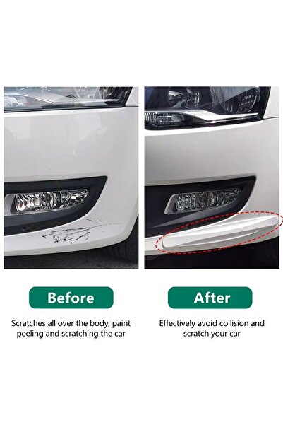 BEYZANA Siyah  Tampon Koruma Beyaz Karbon Kabartma Şerit Seti 2'li Tampon Koruyucu Şerit Her Araca Uyumludur