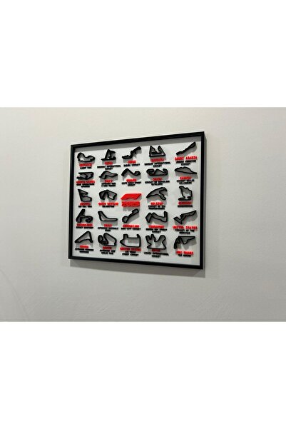 WELLCUT F1 Pistleri 2025 3D Çerçeve - Formula 1 Yarış Pisti 2025 Dekoratif Tablo