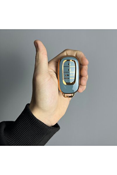 LUXE AKSESUAR Γκρι θήκη από νανοσιλικόνη με 3 κουμπιά, κατάλληλη για Honda Ci...