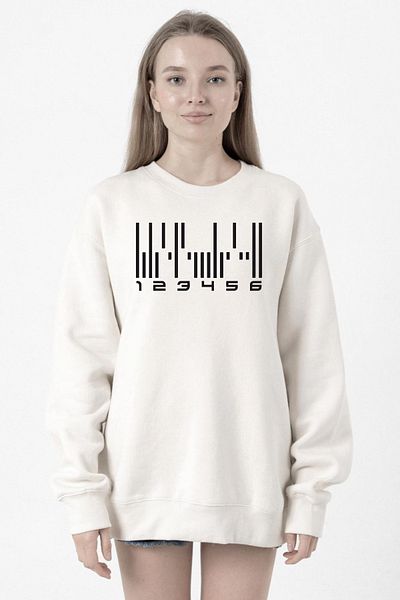 Tshirthane Dark Matter the Android Barcode White Women's 2Ip Sweatshirt