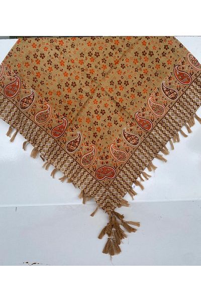 Safir Tuhafiye Βαμβακερό Ινδικό Φουλάρι 110 cm x 110 cm |   Ινδική γραφή