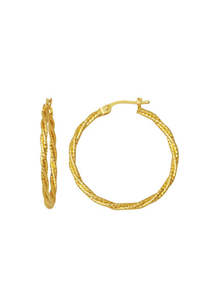 Bilezikci İtalyan Burmalı 14 Ayar Altın Halka Küpe