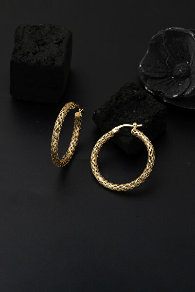 Bilezikci İtalyan 14 Ayar Büyük Boy Altın Halka Küpe