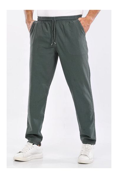 LUSSOLİFE Men's 100% Natural Fabric Linen Look Bottom