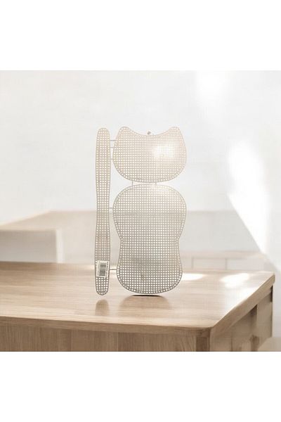Yumuşakkeçe Model Pisica Pânză 42*19 Cm Accesoriu Geantă Albă