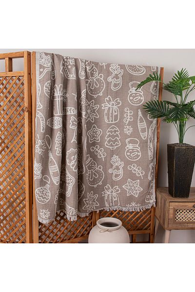 Befera Design Single 4-Layer Muslin Pique - 100% Cotton Jacquard Bedspread Tv Blanket 140X200 Christmas