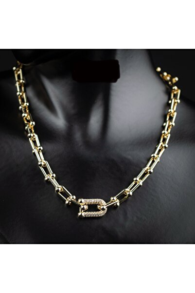 Butik Χρυσό κολιέ από ατσάλι με λεπτομέρειες