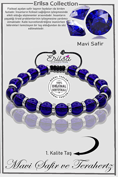 Erilsa سوار AAA+ من الهيماتيت والياقوت الأزرق - قابل للتعديل