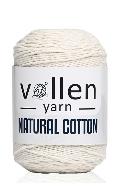 vollen yarn 100gr/200mt Premium Natural Cotton Amigurumi και Punch Yarn, Πλεκτό Κρεμαστό Κρεμαστό Σχοινί, Κρέμα