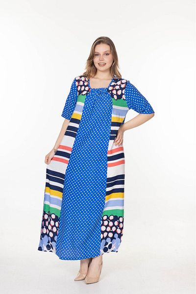 mervemoda Rochie lungă de vară cu mâneci scurte de damă