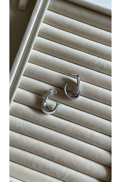 Muse Sister Asymmetric Plate Hoop Earrings
