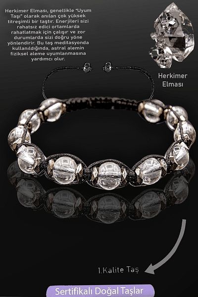 Erilsa Certified Real Terahertz - Herkimer Diamond Bracelet