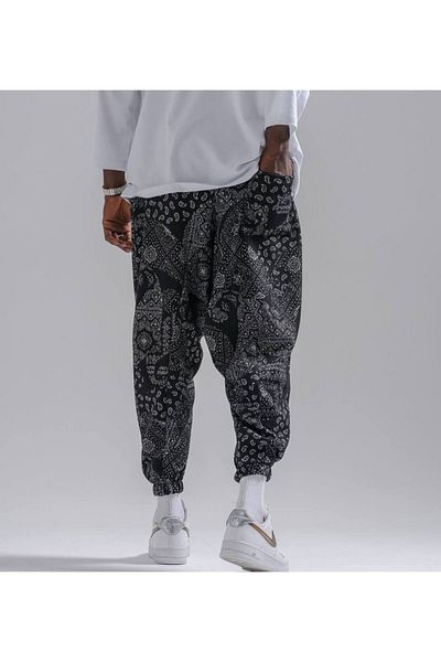 Superbluemexico Salaş Men's Shalvar Pants with Elastic Legs and Waist