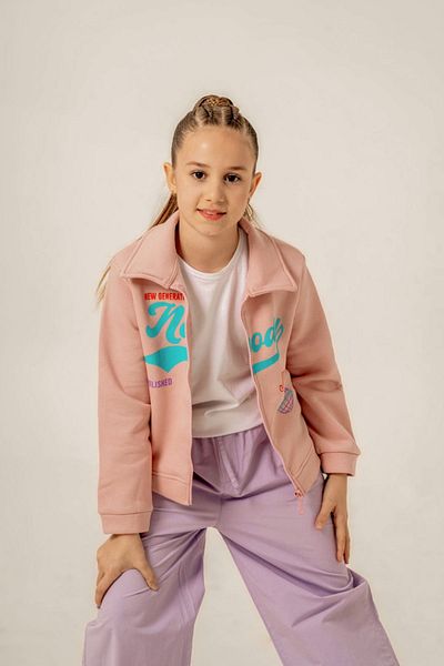 HAUSEkids Жилетка/яке Mussness Happy Colors за момиче 5-9 години - пудра