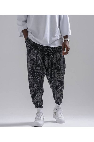 Superbluemexico Salaş Men's Shalvar Pants with Elastic Legs and Waist