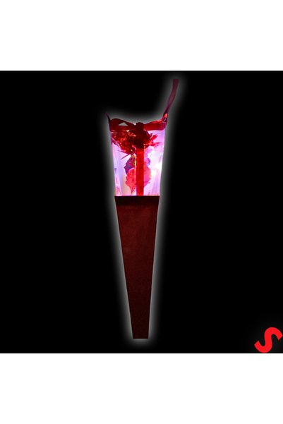 Süsle Baby Party Kutulu ve Led Işıklı Sonsuzluk Gülü, 35cm - Kırmızı