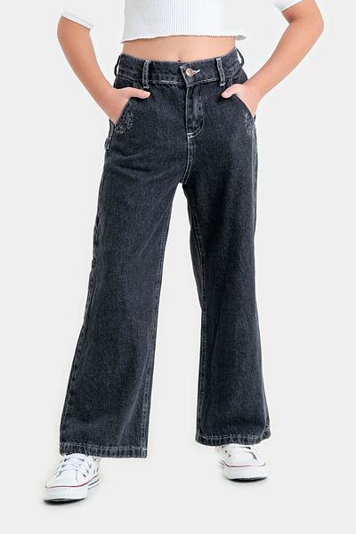 GİYİCEM TEKSTİL Girl's Wide Pipe Leg Jeans 2130