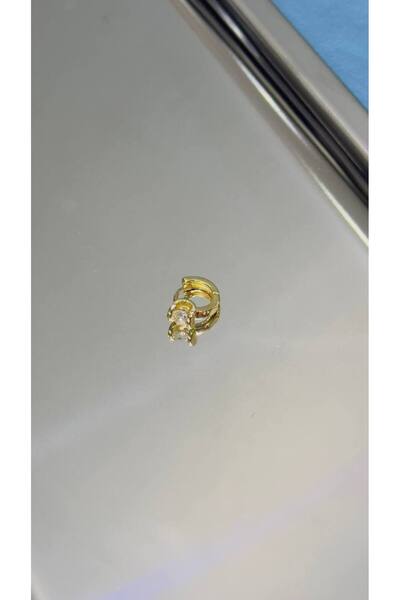 TattooLiva Cerrahi Çelik Paslanmaz Kararmaz Halka Tragus Helix Kulak Küpe Gold Piercing