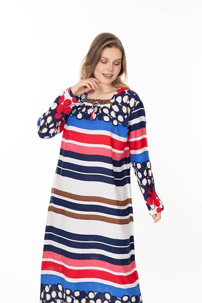 mervemoda Rochie de vară cu mânecă lungă pentru femei