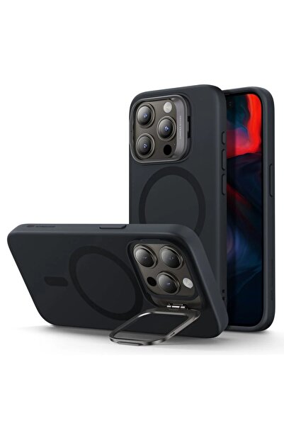 ESR İPhone 15 Pro Max Uyumlu, Cloud Soft Halolock Magsafe Kickstand Kılıf Siyah