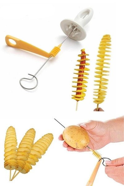 abnturk Spiral Patates Dilimleyici Çubukta Patates Cips Yapma Aparatı