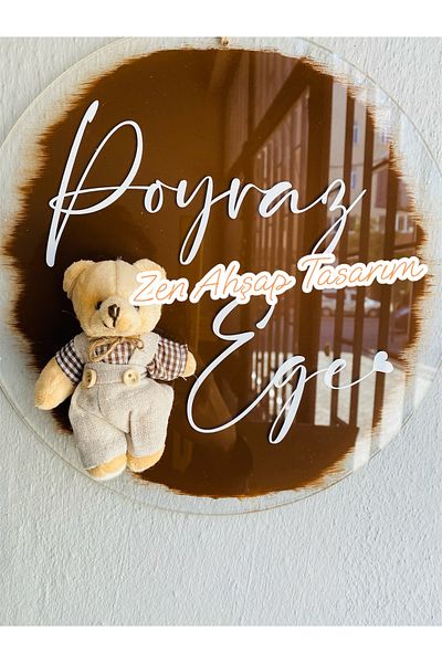 Zen Ahşap Tasarım Pilexy Door Ornament / Newborn Door Ornament / Baby Room Door Ornament