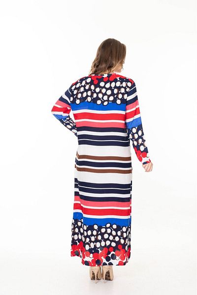 mervemoda Rochie de vară cu mânecă lungă pentru femei