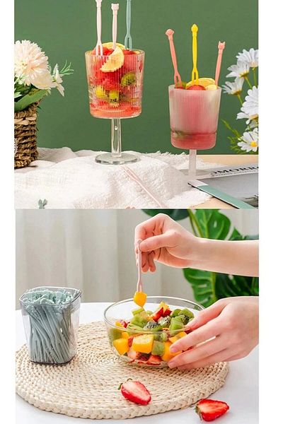 YOK YOK AMBALAJ Plastic Gin / Chips / Fruit / Baklava / Presentation Fork 100 Pieces