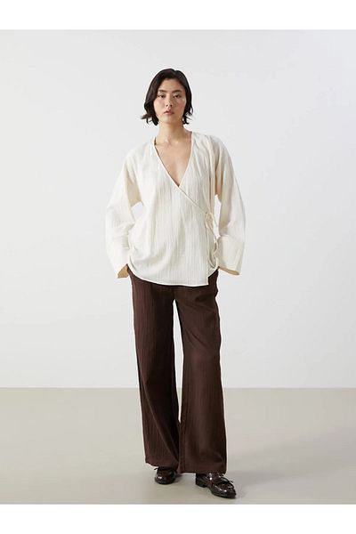 LC Waikiki Vision Women's Textured Pants with Elastic Waist